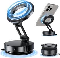 ALAFLY Vakuuminis mobiliojo telefono laikiklis automobilyje "Magsafe" siurbtuko laikiklis [360° reguliuojamas ir stipriausias magnetas] "iPhone" ir "Android" telefonams, universalus laikiklis automobilyje Magnetinis mobiliojo telefono laikiklis, juodas