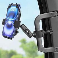 Automobilinis mobiliojo telefono laikiklis, [smūgiams atsparus metalinis laikiklis] Universalus mobiliojo telefono laikiklis automobiliui, sunkvežimiui, pikapui, visureigiui, furgonui, ekskavatoriui, priekiniam krautuvui, suderinamas su "iPhone 16 15 15 1