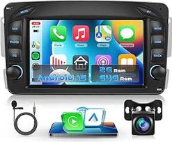 Automobilinis radijas 2G + 64G Android 15 Mercedes Benz C CLK G klasės W203 W209 W463 Viano Vito W639, 7 colių HD jutiklinio ekrano automobilinis radijas su belaidžiu Carplay Android automobilinis GPS GPS WiFi Bluetooth FM RDS kamera