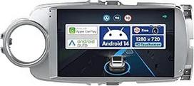 BXLIYER 9 colių automobilinis radijas "Toyota Yaris GRMN" (2011-2018 m.) GPS navigacija - belaidis "CarPlay" "Android" automobilis - galinio vaizdo kamera - "Android 14" 2 DIN - DSP DAB valdymas vairu Bluetooth 5.0 Daul-Band