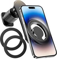 CGEAMDY Magnetinis automobilinis mobiliojo telefono laikiklis, magnetinis 360° pasukamas laikiklis išmaniesiems telefonams, stipriausias automobilinis mobiliojo telefono laikiklis, magnetinis oro ventiliacijos laikiklis (juodas)