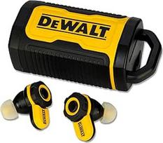DEWALT "Jobsite Pro X2 True Wireless Earbuds" - "Bluetooth 5.3" ausinės su aktyviu triukšmo slopinimu, apsauga nuo dulkių ir vandens pagal IP54, 40 valandų baterijos veikimo laikas, garsumo valdymas, skirtos darbui ir kelionėms