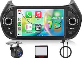 Hodozzy Carplay automobilinis radijas Fiat Fiorino/Qubo/Peugeot Bipper/Citroen Nemo su GPS/WiFi, Fiat automobilinis radijas 7 colių 2 DIN Bluetooth su Android Car/32 EQ/FM/RDS/SWC/USB + atbulinės eigos kamera