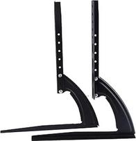 Juodas metalinis plieninis laikiklis plokščiam LED LCD televizoriui, dviaukštė sistema, reguliuojamas aukštis, vidinis trikampis pagrindas (14"-42")