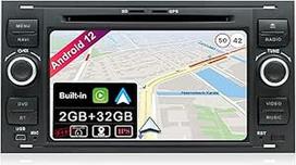 JOYX Android 10 automobilinis radijas, tinkamas Ford C-Max/Connect/Fiesta/Focus/Fusion/Galaxy/Kuga S-Max/Transit/Mondeo Black | atbulinės eigos kamera | 2G + 32G | 7 colių 2 DIN | su 4G WiFi DAB BT GPS