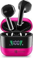Muzikos garsas, "Spark TWS Bluetooth" ausinės, belaidės "Bluetooth" ausinės, LED ekranas, 30 valandų atkūrimo laikas, automatinis susiejimas, jutiklinis ausinių valdymas, rožinės spalvos