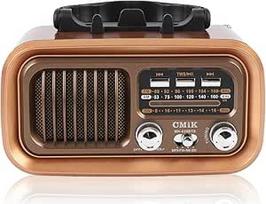 Nešiojamasis derliaus radijas, retro "Bluetooth" garsiakalbis, saulės baterija maitinamas bleargable, mažas derliaus AM FM trumpųjų bangų radijas lauko stovyklavietėje (auksinis)
