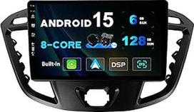 SXAUTO Android 14-6G+128G - IPS automobilinis radijas, tinkamas "Ford Tourneo Transit Custom" (2013-2021) - Belaidis "Carplay"/"Android Car/DSP - Kamera + MIC - DAB valdymas vairu Greita 360 kamera - 2 DIN