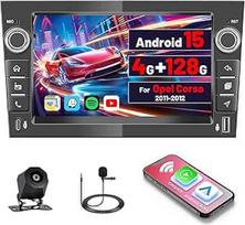 [4G + 128G] "Inefala Android 15" automobilinis radijo imtuvas "Opel Corsa 2011-2012" su "Android" belaidžiu "Carplay", 7 colių jutiklinio ekrano radijo imtuvas su GPS WiFi RDS/FM Bluetooth EQ SWC atbulinės eigos kamera su mikrofonu (juodas)