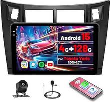 [4G + 128G] "Inefala Android 15" automobilinis radijas "Toyota Yaris 2008" su belaidžiu "Carplay Android", 9 colių jutiklinio ekrano radijas su GPS WiFi RDS/FM Bluetooth EQ SWC atbulinės eigos kamera Mikrofonas