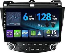 [6G + 128G, aštuonių branduolių] - MSD automobilinis radijas Honda Accord 7th (2002-2007) Android 15 GPS navigacijos radijas CarPlay Android automobilio vairo valdymas Dual Band WiFi DSP DAB atbulinės eigos kamera MIC 2 DIN