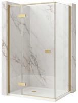 Dušo kabina Rea Atlas, 100x80 cm, Brushed Gold, kairė