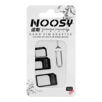 Nano SIM/Micro, Micro SIM ir Nano/SIM adapteriai (NOOSY 3in1) juodi