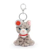 KEEL TOYS KEELECO pliušinis pakabukas Pilkas katinas, 12cm, BC4469