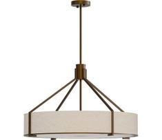 Open Design OR85679 - liustra ant strypo DORETTO 6xE27/15W/230V, skersmuo 70 cm, ruda/kreminė