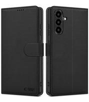 Juodas atverčiamas dėklas Samsung Galaxy A57 5G telefonui "Tech-Protect Wallet"