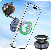 "CloudValley" 15W kabeliškas lazeris, magnetinis automatinis telefono garsiakalbis, Nano-Gel-Vakuumabsaugung, 360° verstellbar für Armaturenbrett/ Windschutzscheibe, kompatibel mit MagSafe iPhone 16 15 15 14 13 12