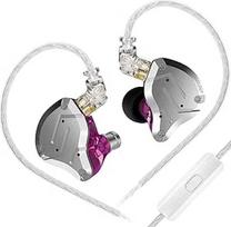 "KZ ZS10 Pro In-Ear Monitor" ausinės, 4 subalansuoti diskiniai garsiakalbiai ir 1 dinaminis garsiakalbis (4BA ir 1DD), hibridinės KZ ausinės (violetinės spalvos su mikrofonu)
