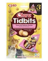 INABA Cat Churu Tidbits Tuna and Salmon Recipe 3x12g minkšti ir kreminiai skanėstai su tunu ir lašiša katėms