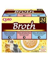 INABA Cat Ciao Broth Variety 24x40g mišinys sultinio su vištiena, žuvimi ir midijomis