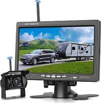 "Rimoody" belaidės atbulinės eigos kameros rinkinys su 7 colių monitoriumi, 1080P belaidė atbulinės eigos kamera, atspari vandeniui IP68, naktinis matymas, BSD, vaizdo apvertimas, pagalba važiuojant atbuline eiga sunkvežimiams, autobusams, mikroautobusams