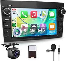 8 branduolių 4+64G Hodozzy Carplay automobilinis radijas Opel Astra Meriva Zafira su Navi/WiFi, 7 colių Opel automobilinis radijas Bluetooth su Android Car/Mirror Link/DSP/FM/RDS/SWC/WiFi + atbulinės eigos kamera, juodas