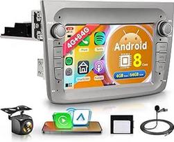 8 branduolių 4G + 64G belaidis "Carplay" "Android" automobilinis radijas Alfa Romeo MITO 2008-2016 7 colių automobilinis radijas su jutikliniu ekranu ir belaidžiu "Android" automobilinės navigacijos įrenginiu GPS WiFi Mirror Link Bluetooth FM/RDS/DSP/SWC
