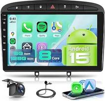 8 branduolių 6+128G Carplay ekranas Peugeot 408/308/308sw 2007-2015 m. automobiliniam radijui su Android 9 colių jutiklinis ekranas su Android Car/Sat Nav/WiFi/GPS/RDS/FM/Bluetooth/USB/DSP + atbulinės eigos kamera Peugeot 408