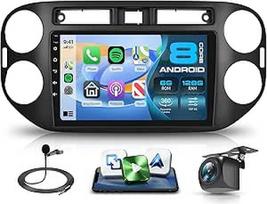 8 branduolių 6G+128G Android Autoradio für VW Tiguan 2014-2016 Wireless Carplay Android Auto Navi WiFi 360° Panorama, 9 Zoll Touchscreen Autoradio mit Mirror Link Bluetooth FM/RDS/DSP EQ/SWC Rückfahrkamera