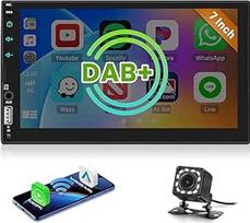 DAB/DAB+ automobilinis radijas 2 DIN 7 colių jutiklinis ekranas su vaizdo išvesties funkcija, radijas 2 Din Bluetooth su belaidžiu Carplay "Android" "Car Mirror Link" radijas FM EQ SWC USB TF AUX Mic + atbulinės eigos kamera