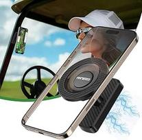 Dvigubas magnetinis mobiliojo telefono laikiklis golfo vežimėliams, magnetinis mobiliojo telefono laikiklis sporto salei, golfo vežimėlio telefono laikiklis, 360° reguliuojamas mobiliojo telefono laikiklis sporto salei (juodas)
