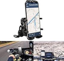 Motociklo telefono laikiklis galinio vaizdo veidrodėliui, universalus motociklo telefono laikiklis, pagamintas iš aliuminio lydinio, 360 apsisukimų GPS navigacijos laikiklis 4-6,8 colių išmaniesiems telefonams