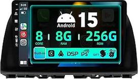 SXAUTO ¦8G+256G ¦ Android 12 IPS automobilinis radijas Mazda CX-5 (2013-2016) - Integruotas "Carplay"/"Android Car/DSP - LED kamera + MIC - DAB vairo valdymas Greitas įkrovimas 360-CAM WiFi BT5.0-10.1 DIN 9 colių
