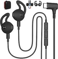 USB C ausinės "iPhone" 17 Reno 15 ro Max 5G, 90° kampu magnetinės ausinės su laidiniu USB C mikrofonu ir garsumo valdymu, skirtos "Google Pixel" 10 9 "Galaxy S25 S24 A17 A56 A36", juodos spalvos