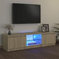 Televizoriaus spintelė，TV spintelė，TV staliukas su LED apšvietimu, ąžuolo, 140x40x35,5cm CFE470499