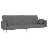Dvivietė sofa-lova，Poilsio sofa su dvejomis pagalvėmis, pilka, audinys CFE20159
