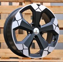 Ratlankis RACINGLINE Y1274 R17x6.5 5x114.3 ET 32 CB 66.1 (Black Partial Polished Half Matt) (750 kg)