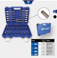 KS TOOLS Werkzeuge-Maschinen GmbH 1/2 Steckschlüssel-Satz, 26-tlg, Vielzahn-Profil, XZN (BT022026)