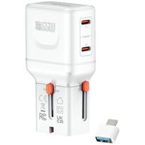 4smarts World 65W USB-C + USB-A Travel Charger, White