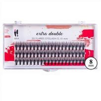Priklijuojamos blakstienos kuokšteliais Ibra Extra Double C 0,10-8mm