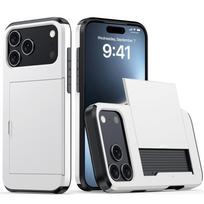 Case for IPhone 17 16 15 14 Plus 13 12 11 Pro Max 17Air 16e 13Mini 12Mini With Wallet Card Holder Shockproof Protective Cover iPhone 13 mini balta