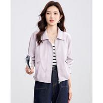 TERRE BLEUE Women's Retro Biker Style PU Leather Jacket M