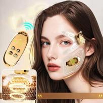 Beautyronics - USB įkraunamas EMS veido masažuoklis / Akių pleistras / Smakro pleistras / Kaktos pleistras / Nuotolinio valdymo pultas / Rinkinys SetOf3Massager&Remote& 1Forehead Patch-Gold&White