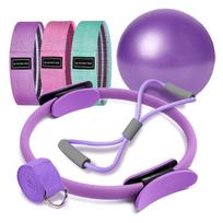 7Piece Pilates Set Fitness Ball Stretch Belt Back Shaping Muscle Training Yoga Equipment for Home Workout
