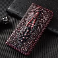 Retro krokodilo galvos natūralios odos atverčiamas dėklas Samsung Galaxy A05 A15 A25 A35 A55 A06 A16 A26 A36 A56 telefonui A05 bronza