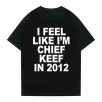 Jaučiuosi kaip Chief Keef 2012 m. Grafinis spaudos marškinėlis Vyriškas Juokingas Rap Memas Marškinėlis Vyrams Moterims Hip Hop Oversized Marškinėliai S