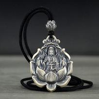 Vintažinis 999 prabos sidabro Guanyin pakabukas, vyriškas vientiso sidabro karoliai, amuletinis pakabukas, moteriškas gimimo metų Maitrėja Budos