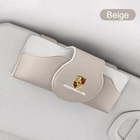 Automobilio skydelio nuo saulės akinių spaustukas Daugiafunkcinis dėklas Akinių laikiklis Porsche 911 Cayenne Panamera Macan Boxster Carrera-GT 928 944 juoda