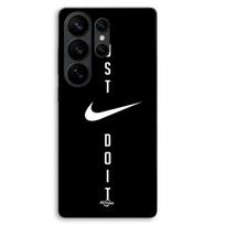 Dėklas Samsung Galaxy S26 Ultra Nike logotipas Just do it juodas pagrindas Maniacase juoda
