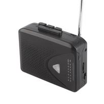 Nešiojamas kasetinis grotuvas FM AM radijas Stereo kasetinės juostos grotuvas su 3,5 mm lizdu ir garsiakalbiu skirtas juoda